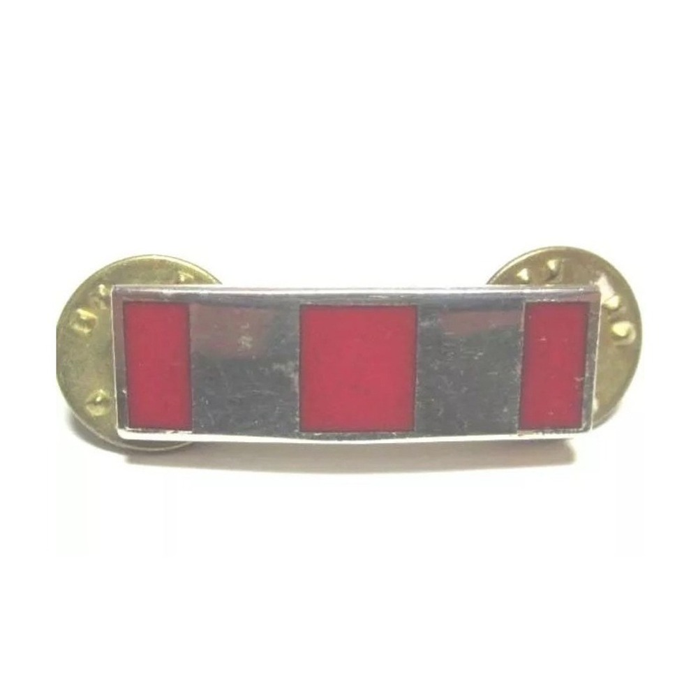 Vintage military silver and‎ red stripes signed gold filled pin 1/20 10K GF